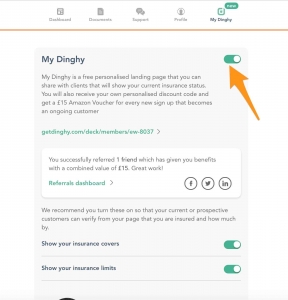 Toggle your referral page